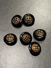 Vtg Black Silver Gold Cable Buttons Classy Formal Craft Crafting Art buttons