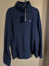 Women  s PATAGONIA Micro D 1/4-Zip Fleece Pullover Navy New Men  s L