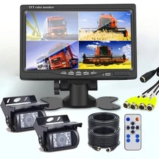 Heavy Duty Reverse Backup Camera 7" HD Monitor for Truck Bus Trailer RV