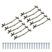 25 Pcs Twig Knobs, 6" Zinc Alloy Tree Branch Dresser Pull Handles, Silver