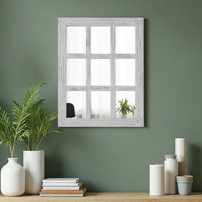 Sintosin Farmhouse Window Mirrors for Wall Decor 18 X 23 23''L x 18.1''W, White