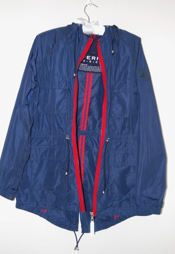 EUC Sperry Top-Sider Women's Lightweight Navy Blue LS Hooded Rain Jacket sz M - Picture 3 of 14