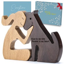 THYGIFTREE Dog Memorial Gifts for Women - Wooden Carving, Gifts for Loss of D...