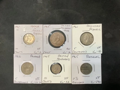 Premium Mixed Country 1961-1966 XF  6 Coin Lot.  R11507
