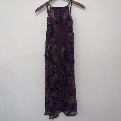 Velvet Maxi Sleeveless Halter Dress  Burnout Vamp Whimsigoth Purple Y2K  Large