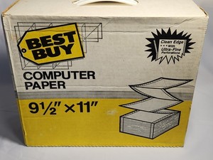 Best Buy Continuous Tractor-Feed 20lb 9-1/2 x 11 Computer Printer Paper 1000 