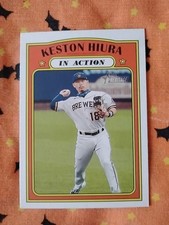 Keston Hiura, In Action - 2021 Topps Heritage Baseball