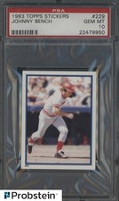 1983 Topps Stickers #229 Johnny Bench HOF Cincinnati Reds PSA 10 GEM MINT