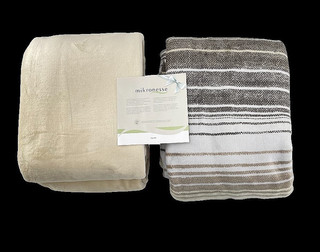 WOHN KUSCHELDECKE 2 ER SET "NATUR " JE 170 X 220 CM SCHMUCKJAGD