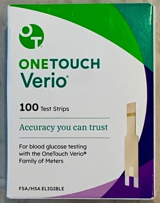 OneTouch Verio Diabetic Blood Glucose 100 count Test Strips --Expire end of 2026