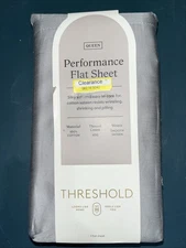 Queen 400 Thread Count Performance Flat Sheet Classic Gray - Threshold: Cotton