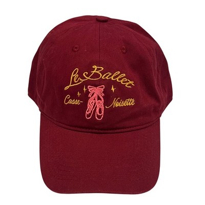 Anthropologie Le Ballet Casse-Noisette Cap Women OS Burgundy NEW Embroidered Hat