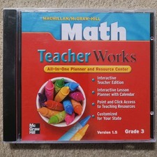 Math Teacher Works Grade 3 Macmillan/McGraw-Hill CD ROM For Windows/MAC NEW