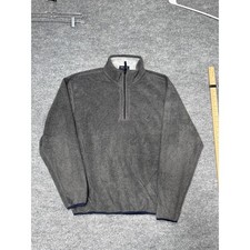 Nautica Men's Dark Gray Fleece Pullover Sweatshirt Size L Quarter Zip