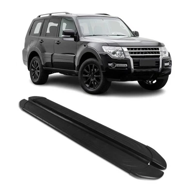 Marchepieds Latéraux pédale pour Mitsubishi Pajero V80 2006-2021 2Pcs Alu Noir - Photo 1/4