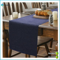TischläUfer Modern Abwaschbar Leinenoptik Wasserdicht Marineblau 40 X 180 Cm
