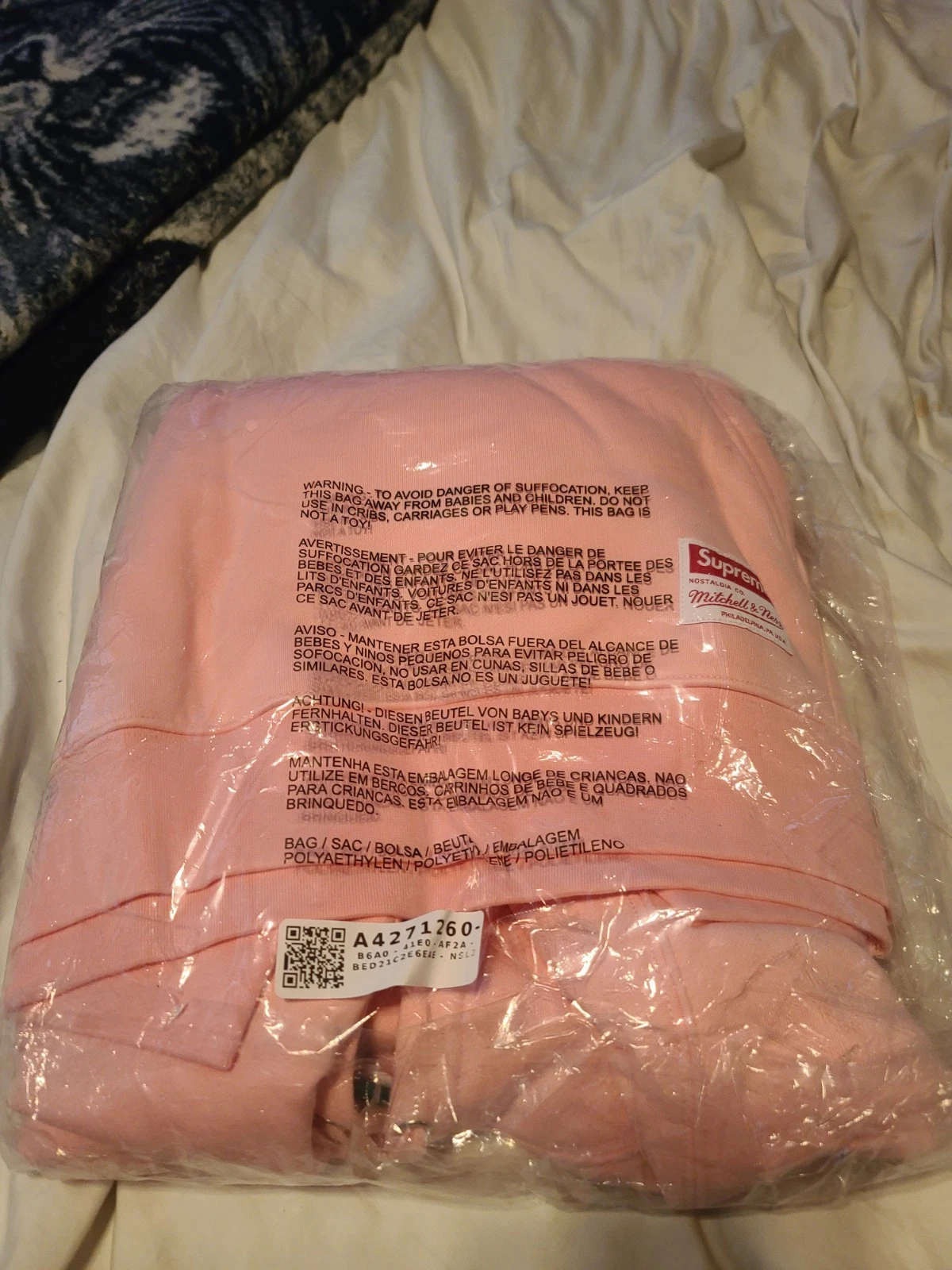 Felpa con cappuccio Supreme Mitchell & Ness NCAA rosa (taglia 2XL)