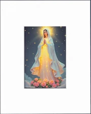 8X10" Matted Print Religious Christian Art Picture: Virgin Mother Mary Madonna