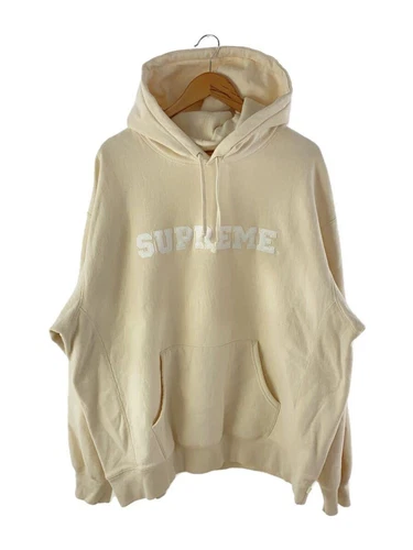 Felpa Supreme con cappuccio 24ss collegiale XXL cotone panna usata