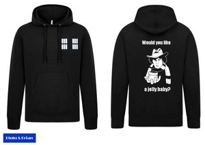 Funny 'The Doctor Is In' Dr. Who Time Lord Hoodie - Unisex Graphic Pullover - View #2