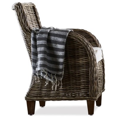 NovaSolo Wickerworks Baron Chair with Seat Cushion (Set of 2)