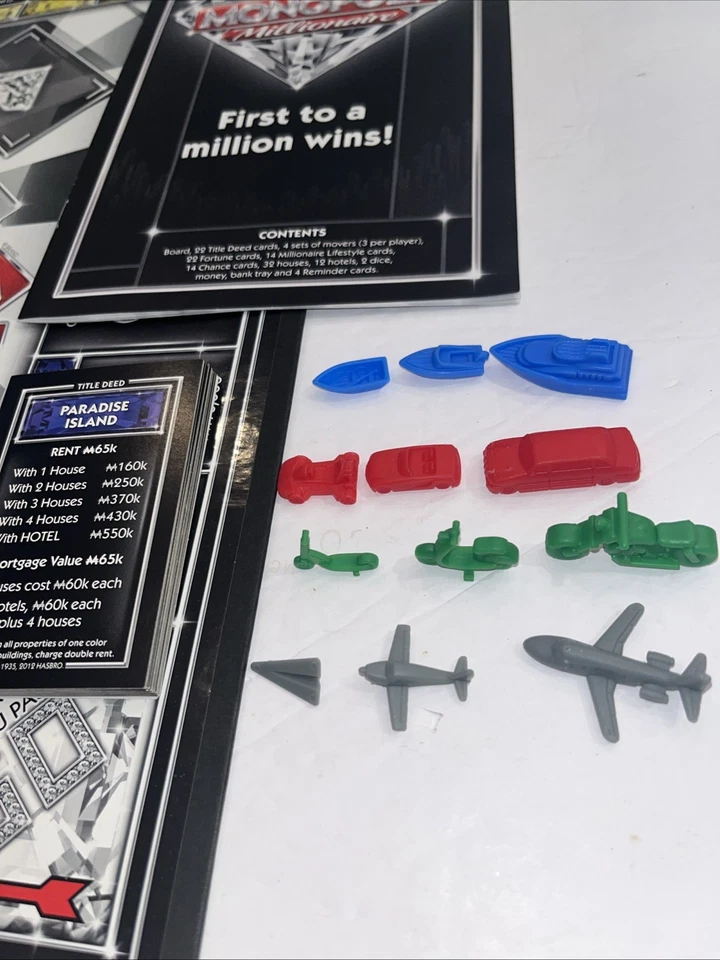 Monopoly Millionaire Edition 2012 piezas de repuesto tablero de títulos de mudanzas Foto 2 de 2