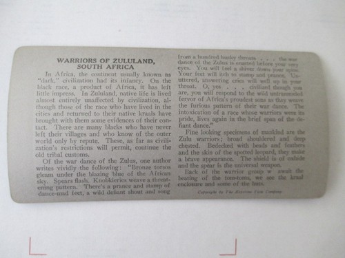 Warriors of Zululand * South Africa #840 Stereoview - Picture 4 of 4