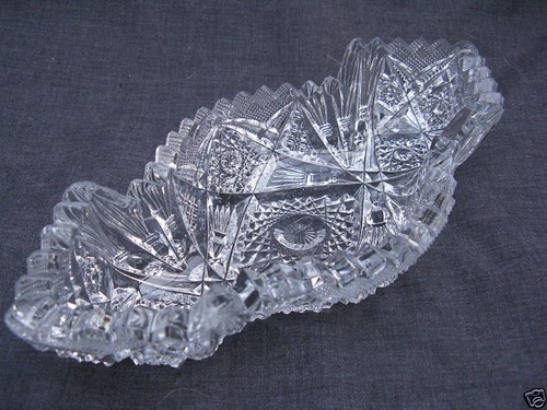 Antique Pressed Glass Imperial NuCut #537 Relish Dish - Picture 1 of 4
