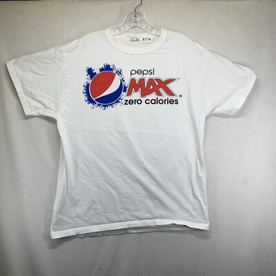 Vintage Pepsi Max T Shirt Mens Size Large Zero Calories Promotion Tee Late 90s