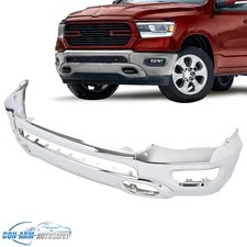 For Ram 1500 2019-2024 Chrome Steel Front Bumper Face Bar W Fog Light Holes
