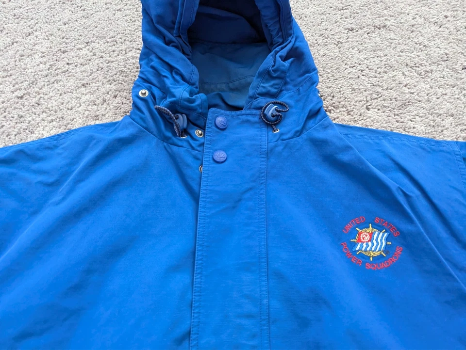 Vintage Outer Banks Crew Hoodie Jacket Mens Large Snap Blue Windbreaker Logo - Image 2 of 4