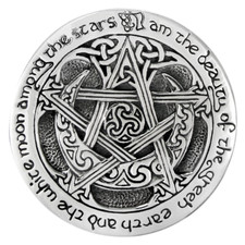 Sterling Silver Moon Pentacle Pentagram Brooch Pin Dryad Design Wiccan Pagan