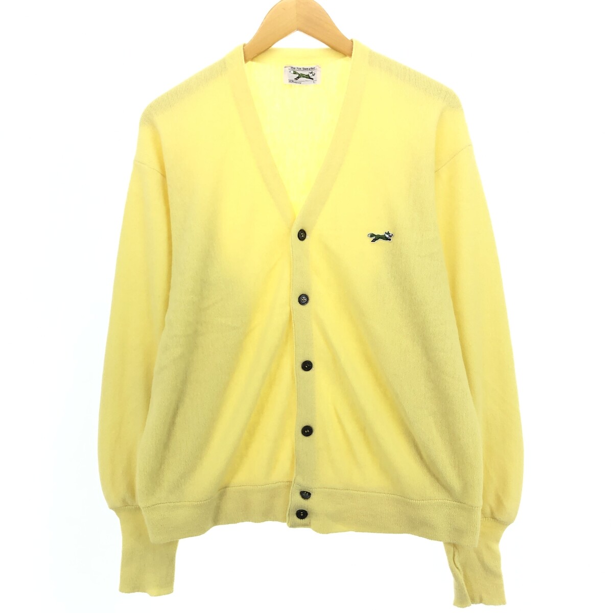 80s JCPenney The Fox Sweater Lサイズ ベージュ Vtg 80's The Fox Sweater JC Penney Acrylic Cardigan Size L