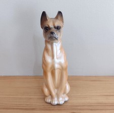Vintage Pacific Imports Japan Ceramic Sotting Boxer Dog Figurine Brown 7.5"