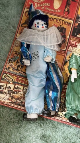 Vintage Zirkustrio - Porzellan Clown Puppen Set - Harlekin Gothic Ästhetik - R - Bild 7 von 16