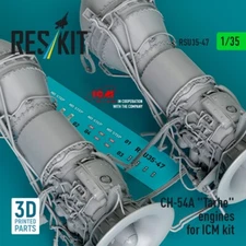 CH-54A "Tarhe" engines for ICM kit (3D Printed)  1/35 ResKit RSU35-0047