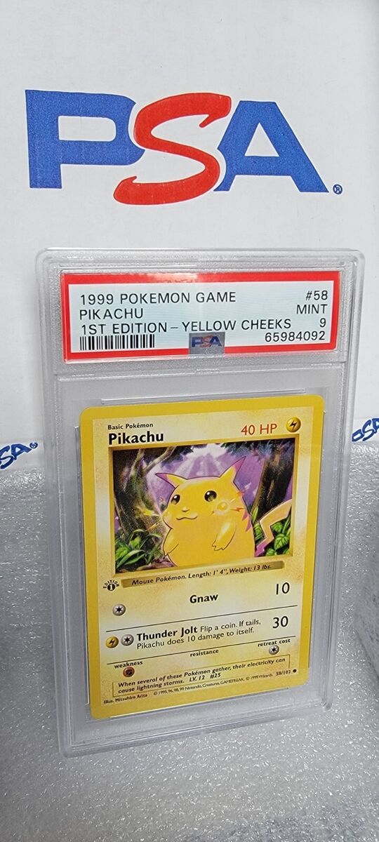 PSA 9 1st Edition Base Set Pikachu Yellow Cheeks Pokemon PSA 9 1st Edition Base Set Pikachu Yellow Cheeks Pokemon
