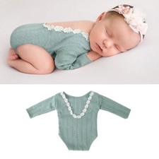 0-6M Baby Photo Clothes Lace Jumpsuit Newborns Photo Props Costume