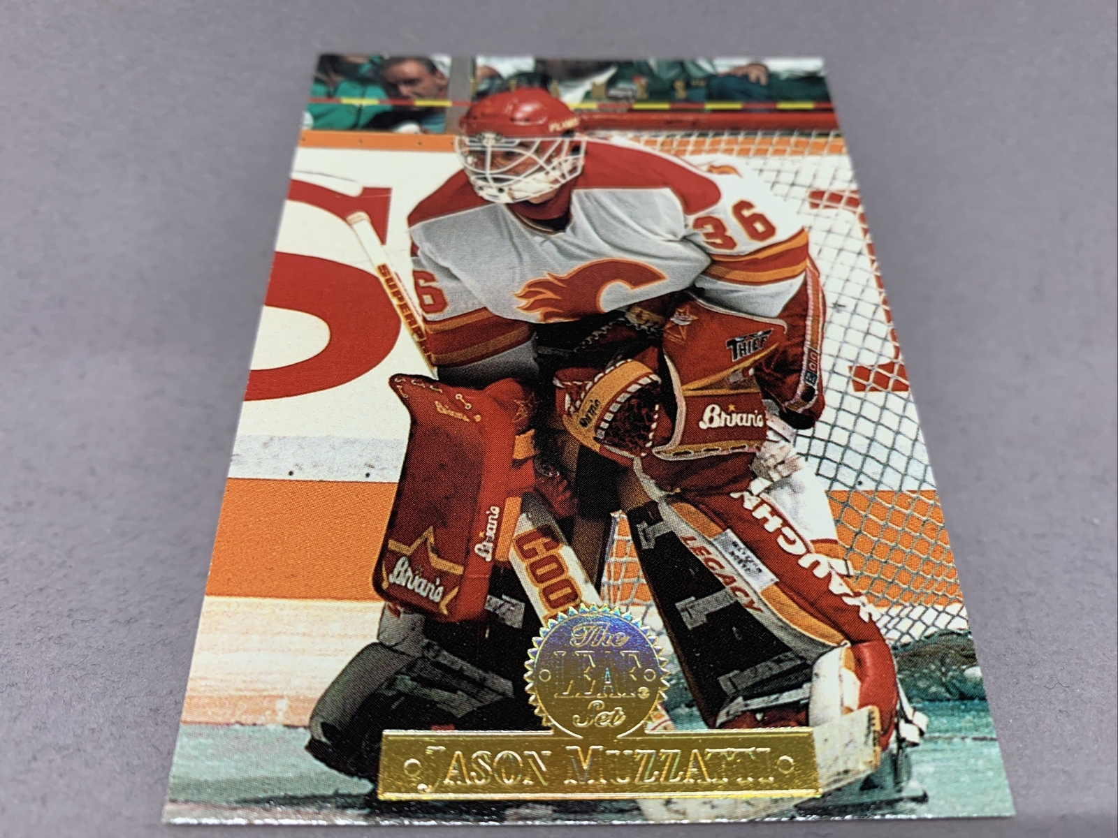1994 Donruss The Leaf Set Hockey Card #470 Jason Muzzatti Calgary Flames