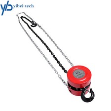 Manual Chain Hoist | 1 Ton/2200 lbs Capacity | 2 Hooks Red | 7ft/2.1m Lift