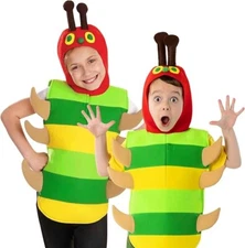 Kids Cute Caterpillar Costume S - XL Boys Girls Animal Bug Suit Halloween