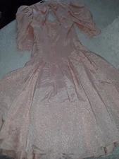 Vintage Gunne Sax Jessica McClintock Prom Dress Pink Satin Sz 9 Junior 1987