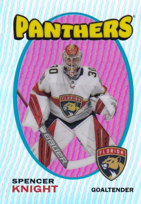 2022-23 Topps Chrome NHL STICKERS 1971-72 Retro #608 Spencer Knight - Florida