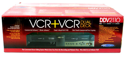 GO VIDEO DDV2110 VCR + VCR Dual Deck VHS Tape Player & Recorder New ...