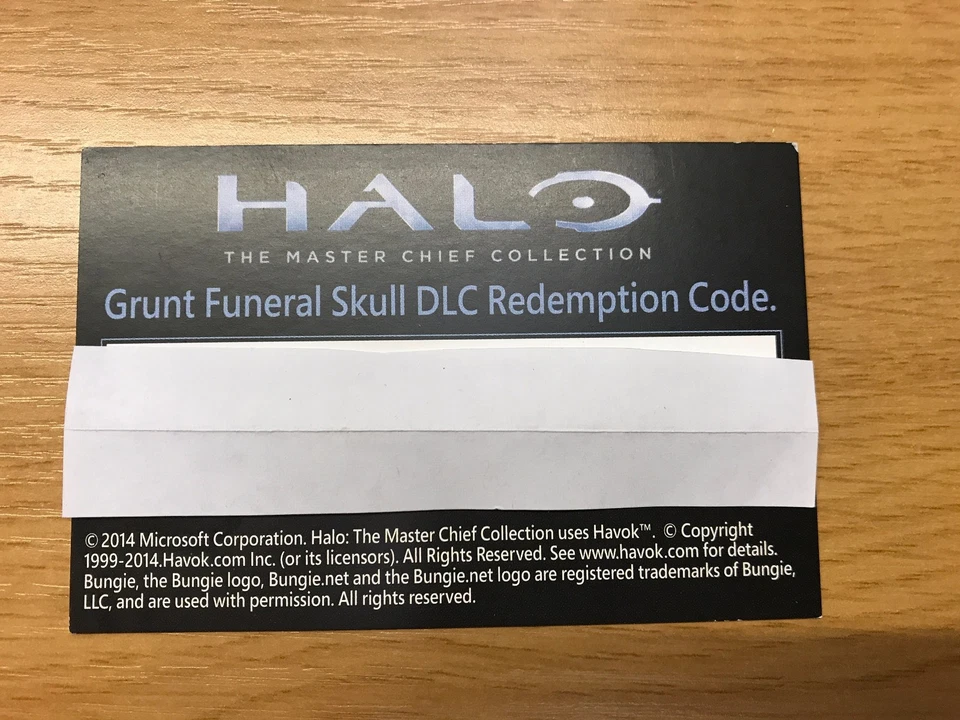 MICROSOFT HALO Master Chief Collection * Grant Funeral Skull Xbox Live DLC Download Code