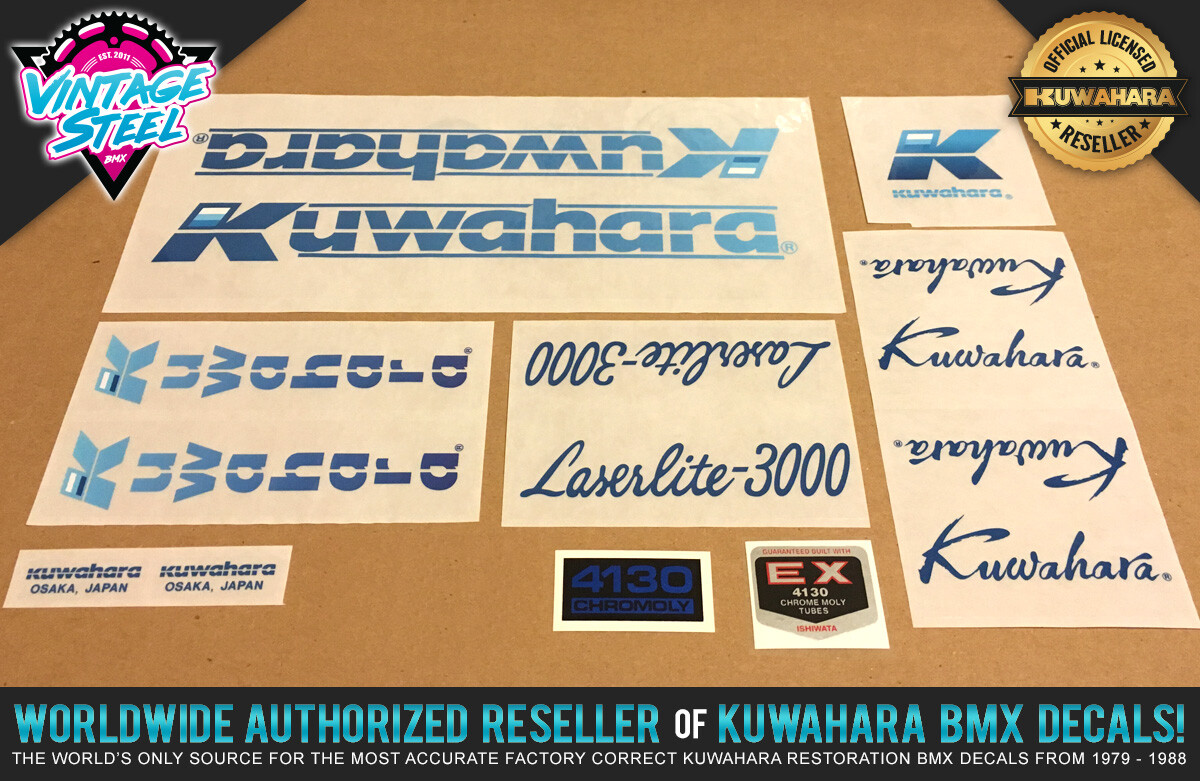 Kuwahara LASERLITE-3000 BMX Decal Set (1986 All Colors