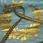 ANTIQUE Gold metallic braid lace brocade trim Ram's Horn gimp f. lamp shade 3/8"