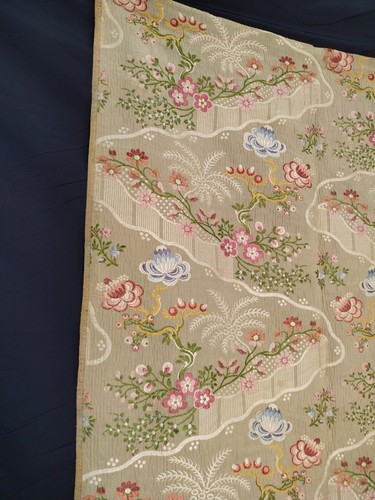 vintage french Paris brocade woven fabric floral hand woven textile panel t1542 - Picture 8 of 12