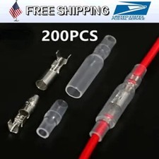 200PCS 4.0mm Bullet Terminal Car Electrical Wire Female Male Connector Set US