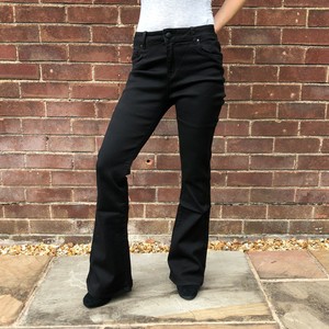 black bootcut stretch pants